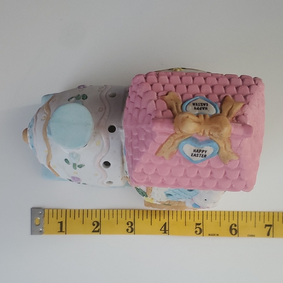 Vintage Easter Train Ceramic Porcelain Centerpiece “Be My Bunny Love” Pastel - Picture 11 of 15